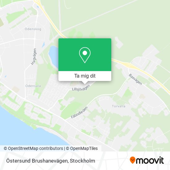 Östersund Brushanevägen karta