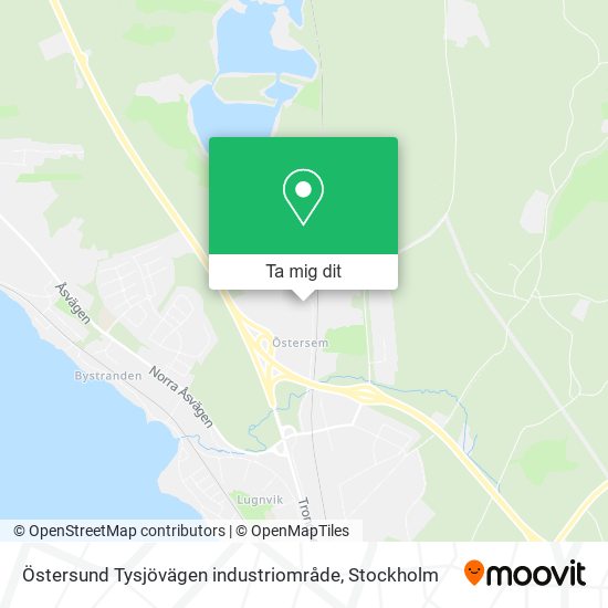 Östersund Tysjövägen industriområde karta