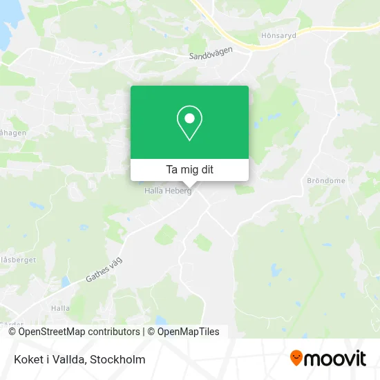 Koket i Vallda karta