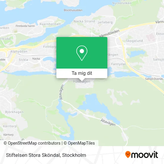 Stiftelsen Stora Sköndal karta