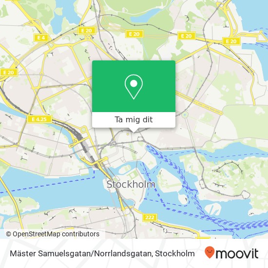 Mäster Samuelsgatan / Norrlandsgatan karta