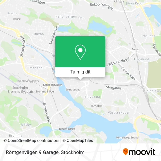 Röntgenvägen 9 Garage karta