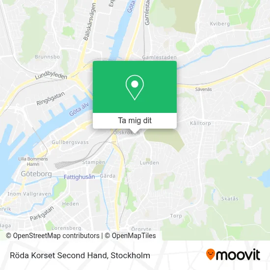 Röda Korset Second Hand karta