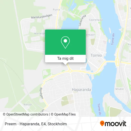 Preem - Haparanda, E4 karta