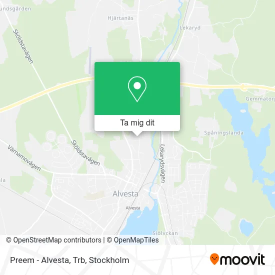 Preem - Alvesta, Trb karta