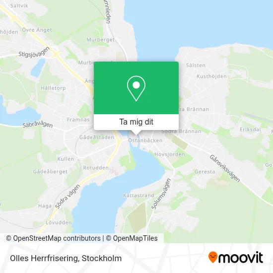 Olles Herrfrisering karta