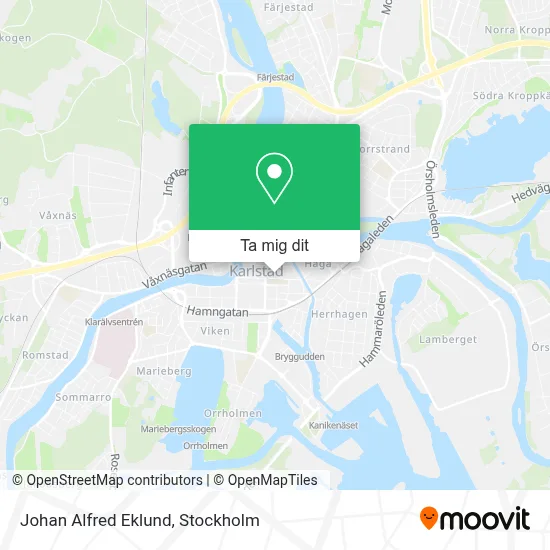 Johan Alfred Eklund karta