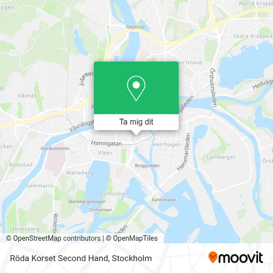 Röda Korset Second Hand karta