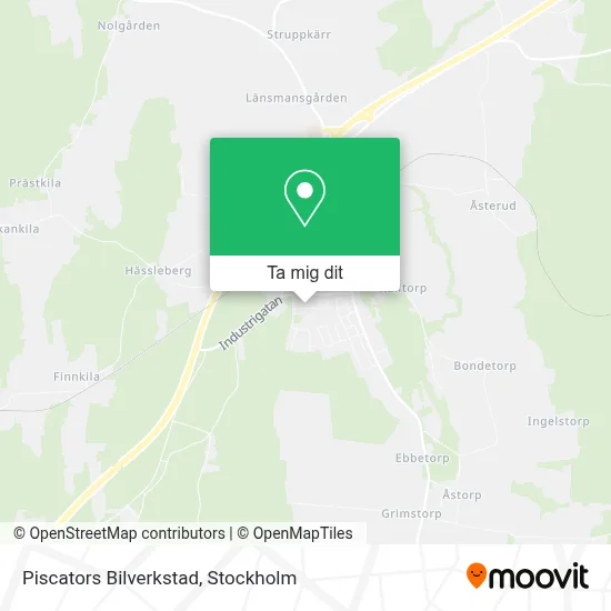 Piscators Bilverkstad karta