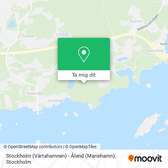 Stockholm (Värtahamnen) - Åland (Mariehamn) karta