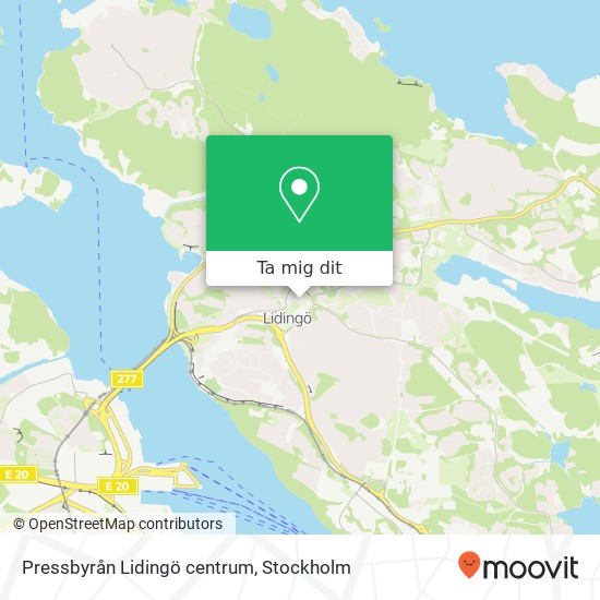 Pressbyrån Lidingö centrum karta