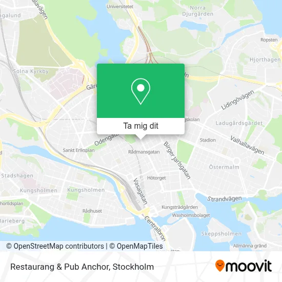 Restaurang & Pub Anchor karta