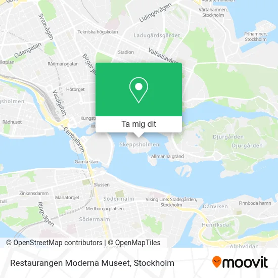 Restaurangen Moderna Museet karta