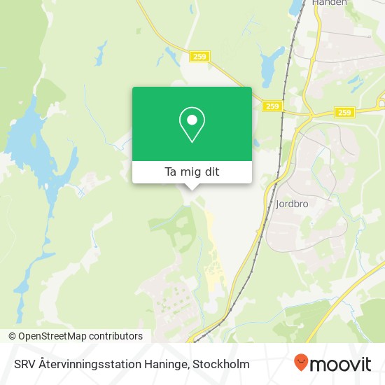 SRV Återvinningsstation Haninge karta