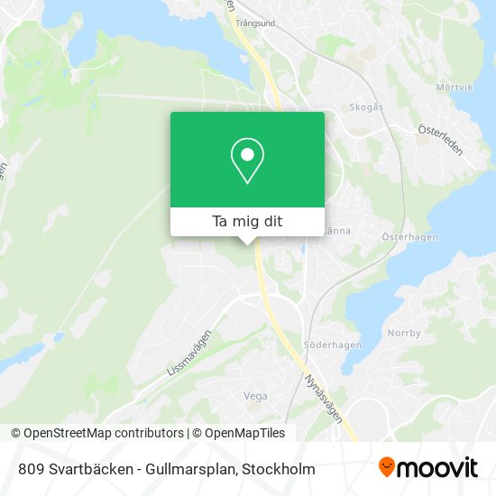 809 Svartbäcken - Gullmarsplan karta