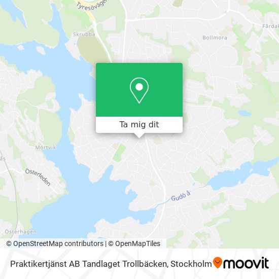 Praktikertjänst AB Tandlaget Trollbäcken karta