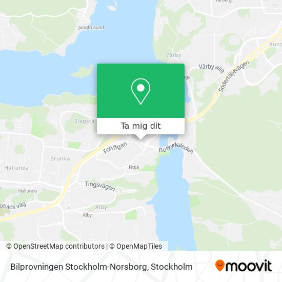 Bilprovningen Stockholm-Norsborg karta