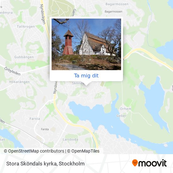 Stora Sköndals kyrka karta