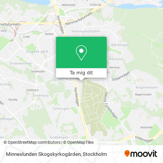 Minneslunden Skogskyrkogården karta