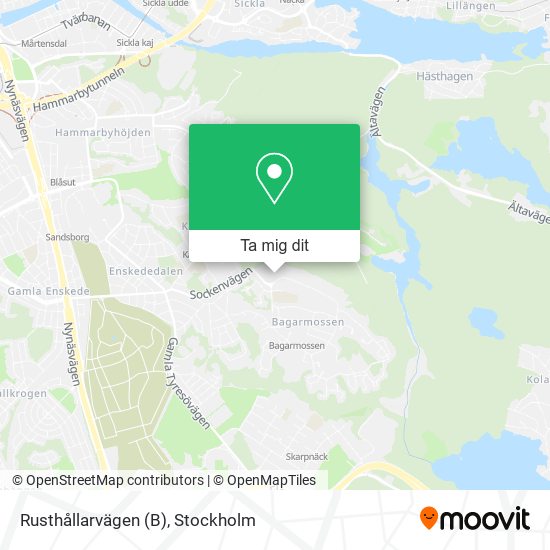 Rusthållarvägen (B) karta