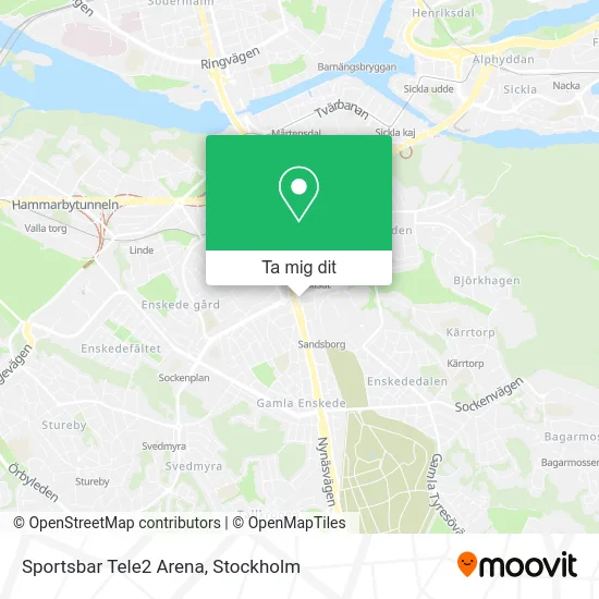 Sportsbar Tele2 Arena karta