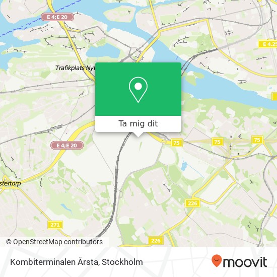 Kombiterminalen Årsta karta