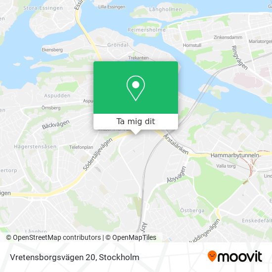 Vretensborgsvägen 20 karta