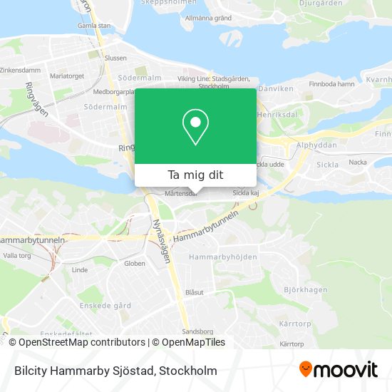Bilcity Hammarby Sjöstad karta