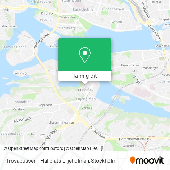 Trosabussen - Hållplats Liljeholmen karta