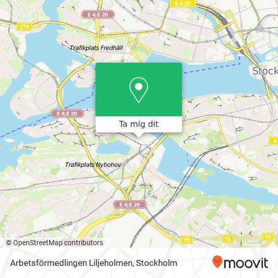 Arbetsförmedlingen Liljeholmen karta