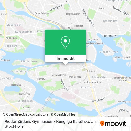 Riddarfjärdens Gymnasium/ Kungliga Balettskolan karta