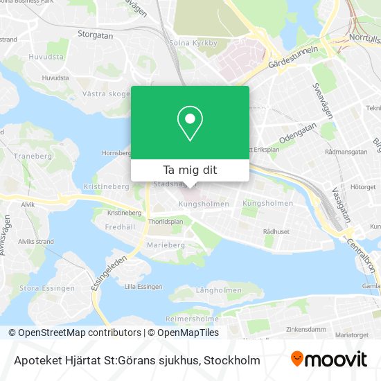 Apoteket Hjärtat St:Görans sjukhus karta