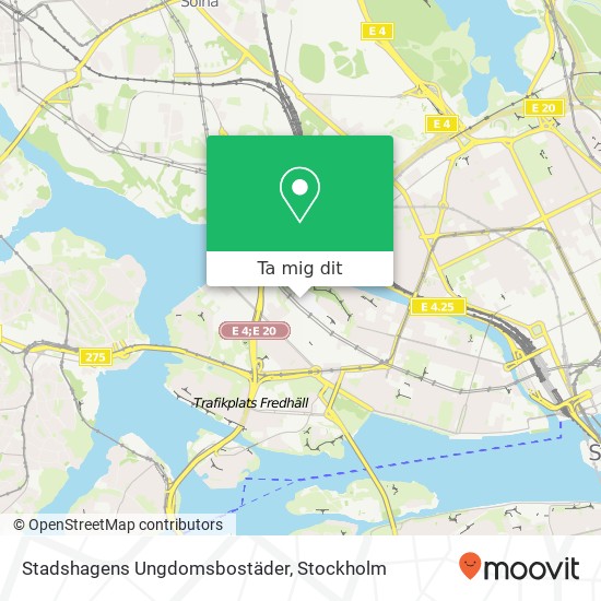 Stadshagens Ungdomsbostäder karta