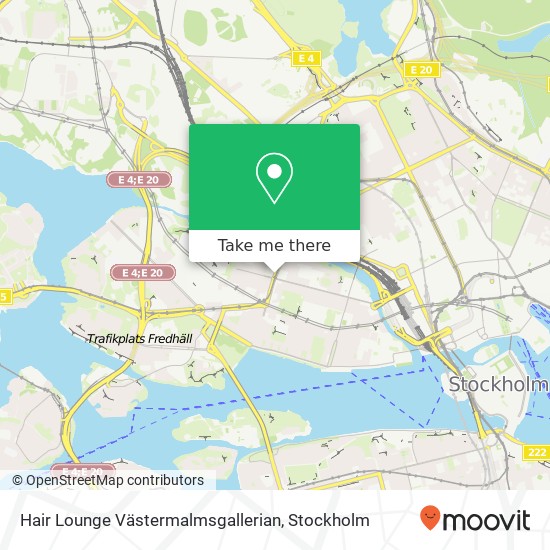 Hair Lounge Västermalmsgallerian karta