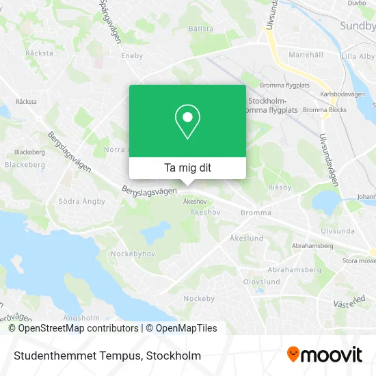 Studenthemmet Tempus karta