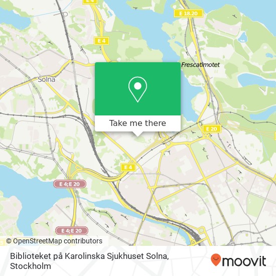 Biblioteket på Karolinska Sjukhuset Solna karta