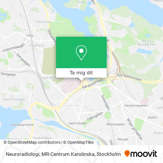 Neuroradiologi, MR-Centrum Karolinska karta