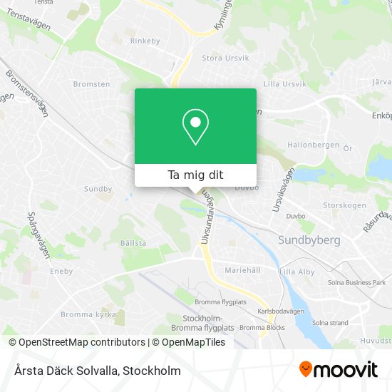 Årsta Däck Solvalla karta