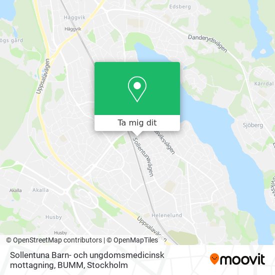 Sollentuna Barn- och ungdomsmedicinsk mottagning, BUMM karta