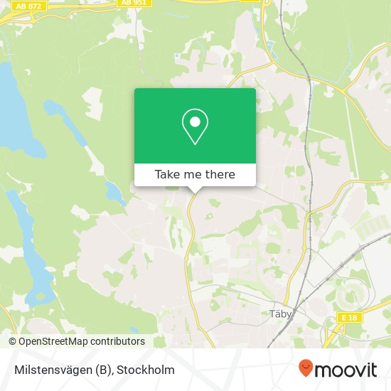 Milstensvägen (B) karta