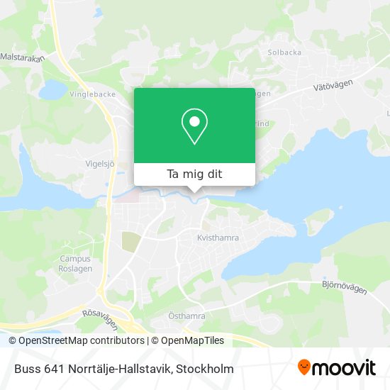 Buss 641 Norrtälje-Hallstavik karta