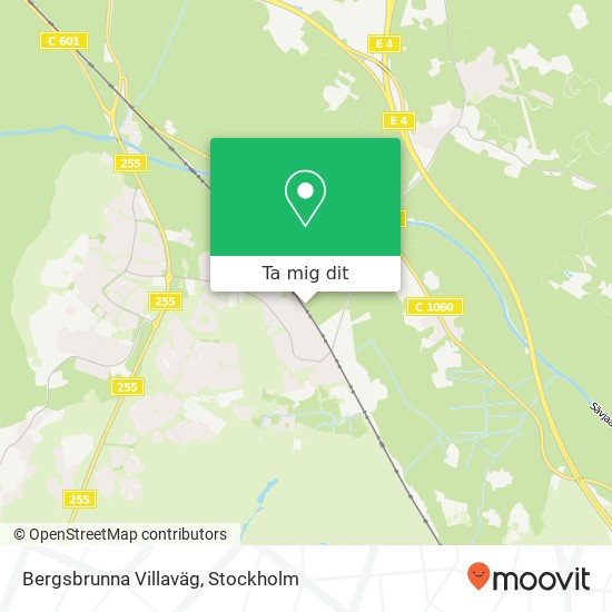 Bergsbrunna Villaväg karta