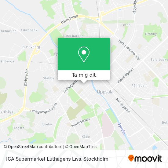 ICA Supermarket Luthagens Livs karta