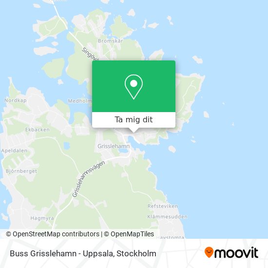Buss Grisslehamn - Uppsala karta
