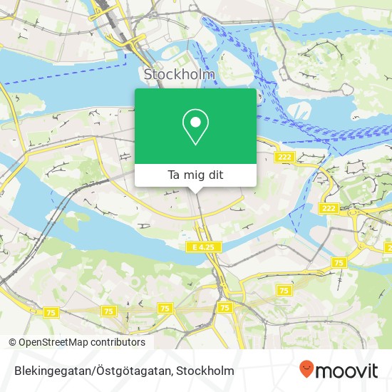 Blekingegatan/Östgötagatan karta