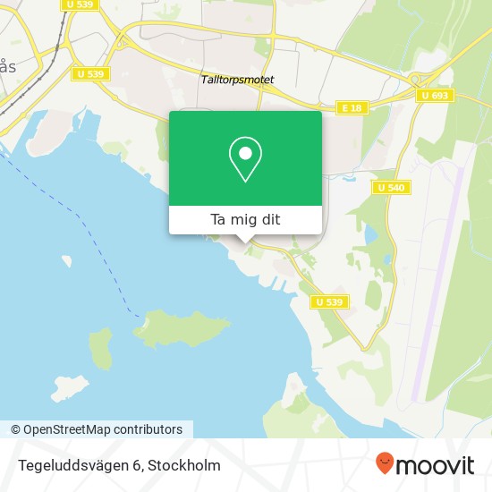 Tegeluddsvägen 6 karta