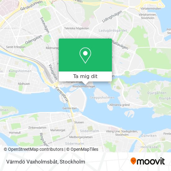 Värmdö Vaxholmsbåt karta
