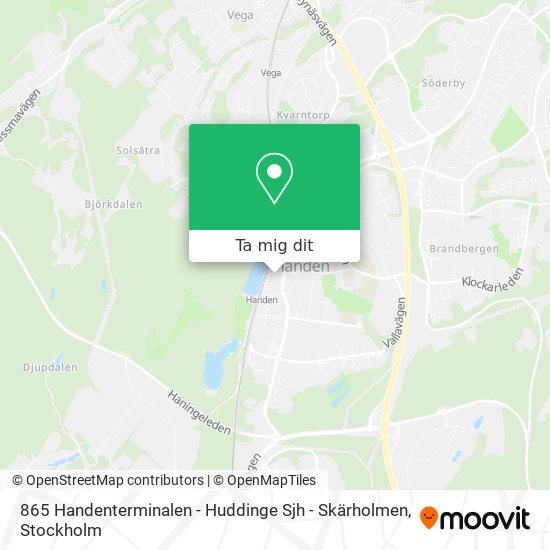 865 Handenterminalen - Huddinge Sjh - Skärholmen karta