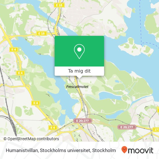 Humanistvillan, Stockholms universitet karta