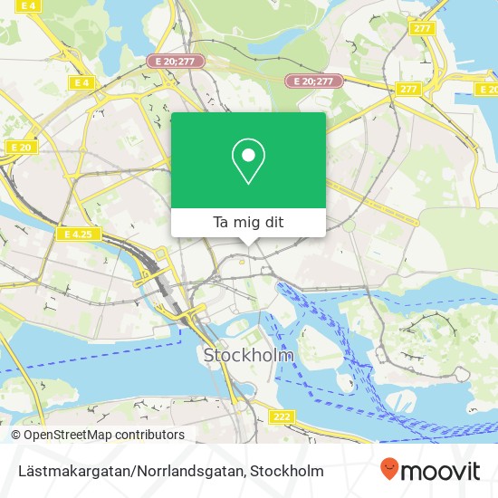 Lästmakargatan/Norrlandsgatan karta